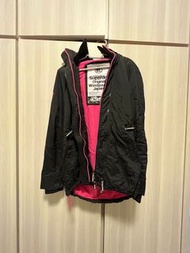 （二手）極度乾燥Superdry  長版黑桃紅外套