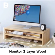 Preloved computer monitor stand wood destop shelf computer monitor booster rack wooden office desk s