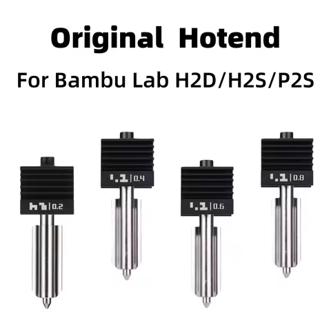 Original Hotend For Bambu Lab H2D H2S P2S Hardened Steel Nozzle 0.4/0.6/0.8mm stainless steel 0.2mm 