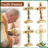 KO Standing Crucifix Saint Benedict Metal Crucifix Cross Ornament Decoration Car and Office