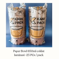 Paper Bowl Craft 650ml + Lid Brown Paper Bowl/ 650ml + Lid. Contents 25 pcs.