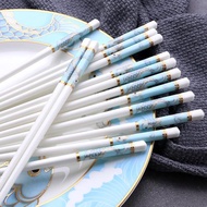 5雙禮品陶瓷筷子套裝家用中式奢華防潮防霉防滑耐高溫象牙瓷筷子