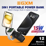 GXM 15W Ponano 2 Power Bank Watch Charging Built-in Type-C Cable Built-in Charger 5000mAh Airline Sa