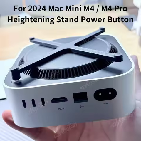 Heightening Stand Power Button for 2024 Mac Mini M4 Desktop Computer 3D Printing Accessories for Mac