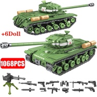 Assembling Toy Tank Model1068PCS WW2 Military Soviet Russia IS-2M Heavy Tank Quan Guan 100062