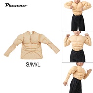[Phenovo] Kids Muscle Shirt Costumes for Boy Casual Realistic 3D Fancy Dress Body Builder