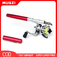 1.6m Pen Shape Telescopic Mini Fishing Pole Rod with Metal Spinning Reel Wheel