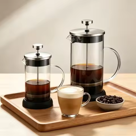 French Press Coffee Maker，Coffee Press,Heat Resistant Thickness Borosilicate Glass French Press , BP