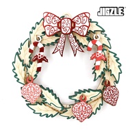 Jigzle Seasonal Christmas Wreath 15cm 3D DIY Wooden Puzzle. Christmas and Office Gift Exchange Idea.