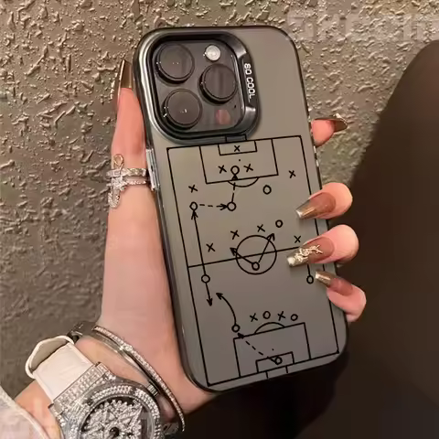 Football Basketball Tactical Board Pattern Design Phone Case For iPhone 16 16E 15 14 13 12 11 Pro Ma
