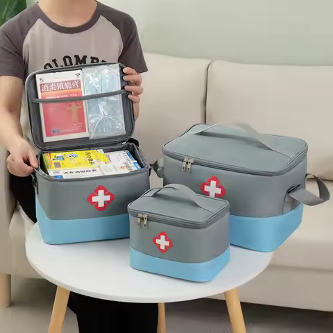 Household First Aid Medical Storage Bag High Capacity Epidemic Prevention Box Iodophor Wound Patch D