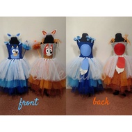 Kids Bluey Bingo Tutu Dress with Headpiece Costume - Birthday, School, Cosplay (1-7 Years)