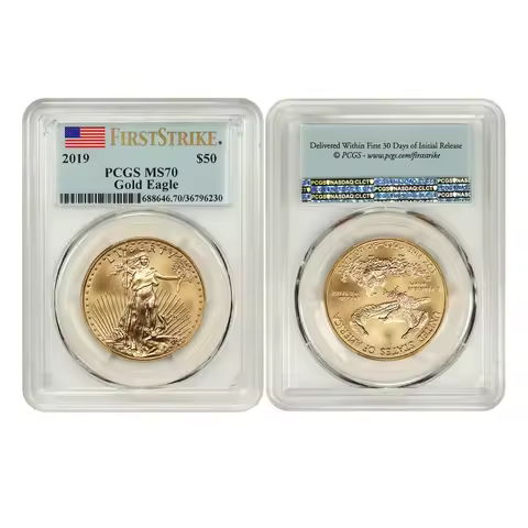2019 United States Gold Eagle $50 Dollar Rating Coins Sealed in Box Collectibles Graded Coins Holder