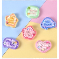 Package of 6pcs Resin Heart, Star etc. Words/ Resin Cartoon Letter DIY/ Shapes-Pink Heart