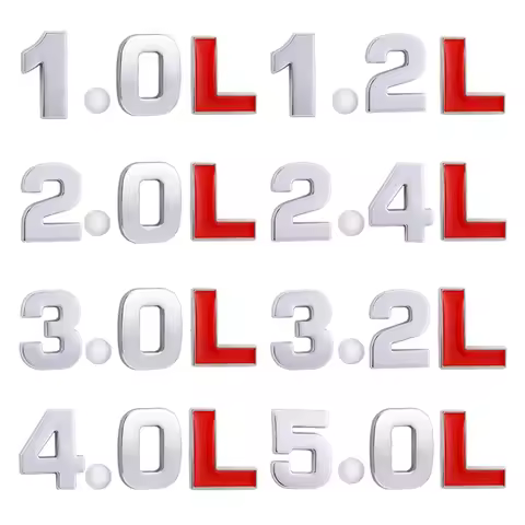 Metal 3D 1.4 1.5 1.6 1.8 2.0 2.2 2.4 2.5 2.8 3.0L Auto Car Badge Sticker Rear Trunk and Decal for Au