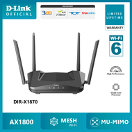 D-Link DIR-X1870 AX1800 Dual Band Wi-Fi 6 Router เร้าเตอร์ WiFi 6 รองรับอินเทอร์เน็ต 1000Mbps!!! ประ