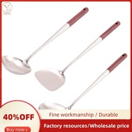 Wok Spatula and Ladle,Skimmer Ladle Tool Set, 17Inches Spatula for Wok, 304 Stainless Steel Wok Spatula