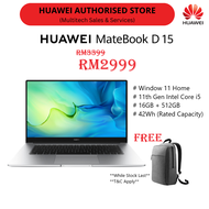 Huawei Matebook D15 Huawei Laptop 11th Gen Intel Core i5 16GB + 512GB Light Laptop Pop Up Camera Protect Your Privacy