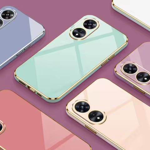 For OPPO A60 Case oppo a60 CPH2631 Phone Case Straight frame Square Plating Silicone Back Soft rubbe