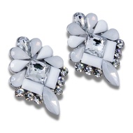 (Earrings) Just You White Opal R-Stone Statement Earrings