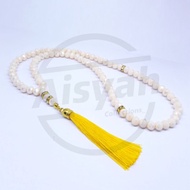 CREAM SHINY CRYSTAL TASBIH 8MM 99 GRAINS