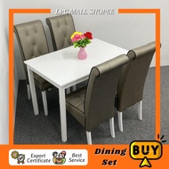 LPC MALL Chair 02-Grey+T9999 Dining Set 1+4 Kerusi Meja Makan 4orang Putih Hitam