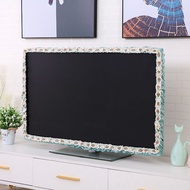 Home office decoration 19-24 inch ❤ computer LCD monitor bezel cover ❤ 32-37 inch  TV cover  50-55 inch  ultra-thin LCD cover  43-48 inch  lace edge flower cover  desktop hanging flat universal TV bezel dust cover