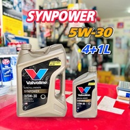 น้ำมันเครื่ิอง Valvoline SYN POWER 5W-30 4+1ลิตร น้ำมันเครื่องเบนซินสังเคราะห์แท้100%