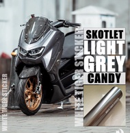 SKOTLET STIKER MOTOR GREY METALIK CANDY SCOTLITE LIGHT GREY CANDY SCOTLAIT ABU GREY METALIK SKOTLET
