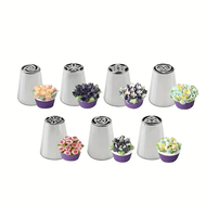 7PCS Russian Piping Nozzle Set Cake Cream Icing Nozzle Flower Piping Tips DIY Cake Decoration Tools