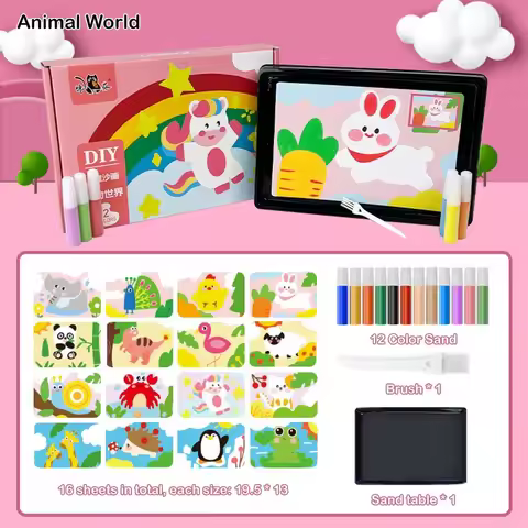 New DIY Sand Drawing Set Children Education Handicrafts Learning Sand Art Pictures Art Pictures Sand