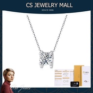 (เพชรแท้100%)CS JEWELRY  จี้เพชรแพลตตินัม ไพ่โซลิแทร์ เกล็ดหิมะ หัวใจ สร้อยคอเพชรหกง่าม จี้ทองคำขาวผู้หญิง Clavicle Chain สร้อยคอเพชร 1 กะรัต เงินสเตอร์ลิงไม่ซีดจาง มาพร้อมกับใบรับรอง