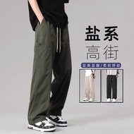 【Ready Stock】American Streetwear Pants for Men, Straight and Loose, Japanese-style Wide-leg Cargo Pa