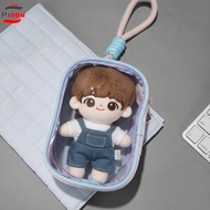 PINOU 10cm Transparent Doll Bag, Portable Clear Doll Storage Bag, Dolls Walking Bag Display PVC Zipp