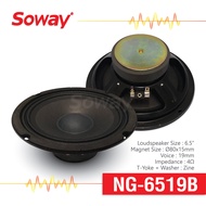 Soway NG-6519B ลำโพง เสียงกลาง ขนาด 6.5  นิ้ว เเม่เหล็ก Ø80x15mm Voice: 19mm  4Ω T-Yoke + Washer : Zine เครื่องเสียงติดรถยนต์ จำนวน 1คู่