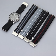 2024 High quality✒∈◐ 蔡-电子1 1960s French NATO parachute elastic nylon watch strap adapted to Seiko Submariner Omega series