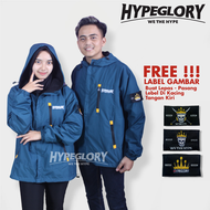 jaket parasut outdoor hypeglory pria/wanita waterproof (anti air) model TNF taslan tebal
