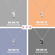 Cute Cute Cartoon Cute Hanging Cat Necklace Black Cat Printed Cat Brown Cat Siamese Cat Couple Girlf