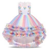 MQATZ Đầm Kỳ Lân Trẻ Em Nhiều Màu Sắc Cho GIÁNG SINH Bé Gái Trang Phục Trẻ Em Tiệc Cosplay Hoa Váy C