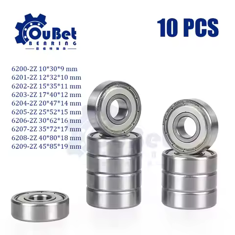 10pcs 6200-2Z ZZ bearing 6201 6202 6203 6204 6205 6206 6207 6208 6209 6210 Deep Groove bearings
