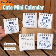 MUNDAN 2026 Desk Calendar, Mini Portable Coil Calendar,  Cartoon Calendar Plan Book Desktop Ornament