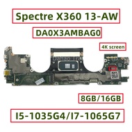 I7-1065G7 16GB I7-1065G7 16GB For HP Spectre X360 13-AW Laptop Motherboard DA0X3AMBAG0 With I5-1035G4 I7-1065G7 CPU 8GB 16GB RAM
