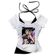 Jojo's Bizarre Adventure Grunge Emo Cropped Top - Summer Y2K Korean Baddie Style
