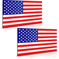 2PC Reflective American Flag Magnet for Car Truck - 5 x 3 Inches - USA Patriotic Magnetic Flag