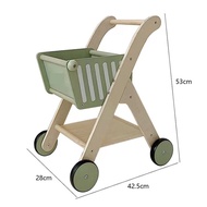 ไม้ซูเปอร์มาร์เก็ตรถเข็นของเล่นสําหรับเด็กผู้หญิงทารก Pretend Play Store ชั้นวาง Stall จริงช้อปปิ้ง