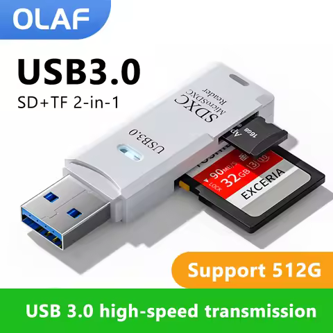 2 in 1 Card Reader USB 3.0/2.0 SD TF Card Memory Reader High Speed Cardreader For PC Laptop Accessor