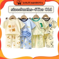 Jas pendek anak -anak -lengan katun murni musim panas bayi t -rhirt boys 'pakaian pakaian gadis piya