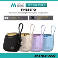 PINENG PN830PD/PN836PD (10000MAH/20000MAH) POWERBANK TYPE C FAST CHARGING 22.5W BUILT IN CABLE PORTA