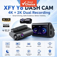 Xfy Y8 4k+2k Dash Cam Front Rear, 3.0 Inch Touchscreen, Adas Bsd, Night Vision, WIFI 4g App, Gps, 24