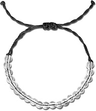 4Pcs Boho Adjustable String Braided Bracelets Handmade Weaving Rope Clear Crystal Seed Beaded Ocean 